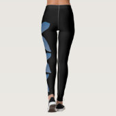 Blk Colorado State Flower Blue Columbine Leggings (Dos)
