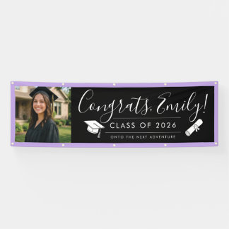 BLK & PURPLE 2026 | Graduation Banner with Photo