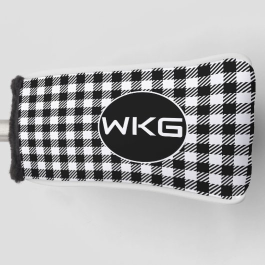 Blk/wit Gepersonaliseerd Golf Blade Putter Hoesje Golfheadcover (Voorkant)