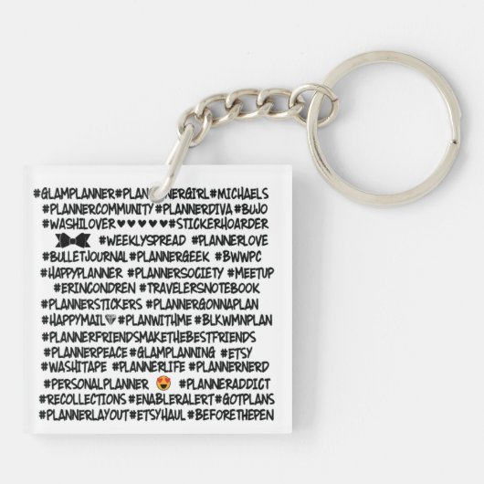 #BLKWMNPLAN Hashtag Planner Sleutelhanger (Achterkant)