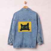 Bllack chat chaton gros yeux art Denim Jean Jacket (Hangar)