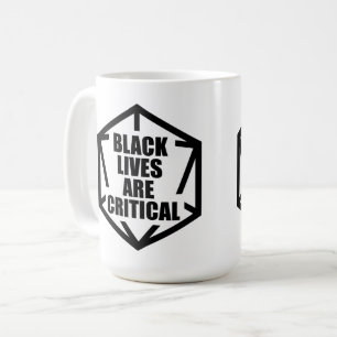 BLM Black Lives Are Critical (B&W) Koffiemok