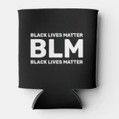BLM Black Lives Matter White Typografie op zwart Blikjeskoeler (Voorkant)