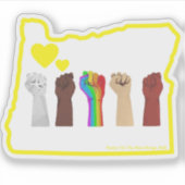 BLM + Égalité - Autocollant Oregon Clair (Devant)