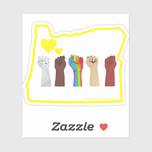 BLM + Égalité - Autocollant Oregon Clair (Feuille)