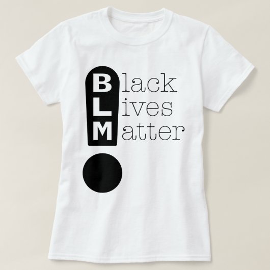 BLM Exclamation Mark ter ondersteuning van zwarte  T-shirt (Design voorkant)