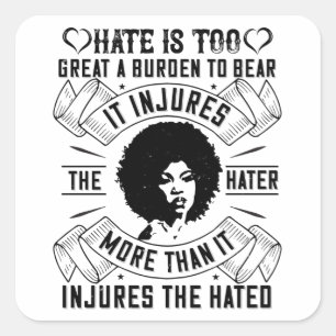 BLM - Hate is een te grote last voor het beer Vierkante Sticker