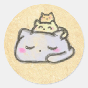 blobcat-groep ronde sticker