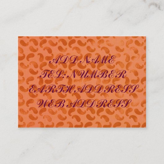 Blobes orange sur Carte de visite orange clair (Devant)