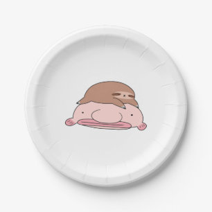 Blobfish en Little Sloth Papieren Bordje