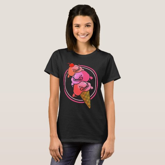 Blobfish Ice Cream Combinate Cute Deep Zee Fish T-shirt (Voorkant volledig)