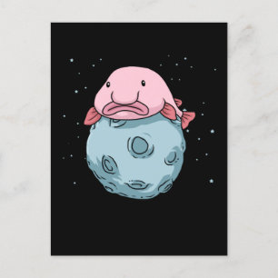 Blobfish Moon Astronaut Gift Kinder Blobfish Briefkaart