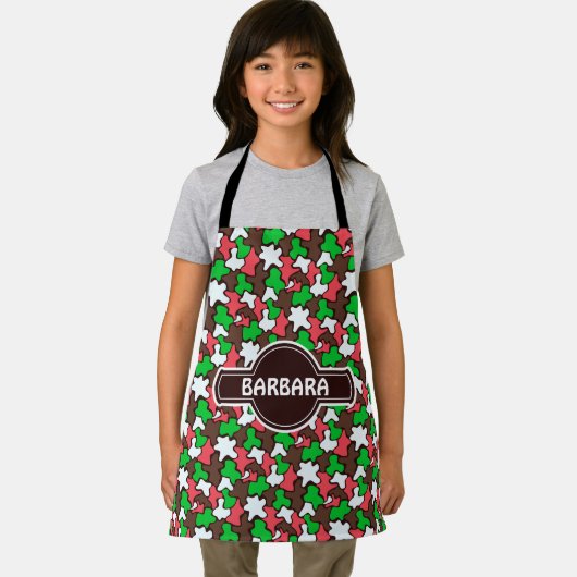 Blobs Groen Bruin Minimale Patroon Schort (Insitu)