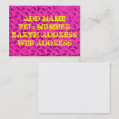 Blobs violets sur Carte de visite rose (Devant / Derrière)