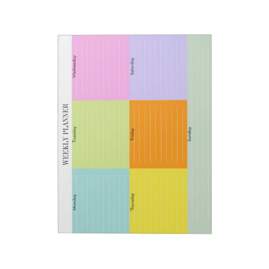 Bloc couleur du Bloc-notes du planificateur hebdom (Tourné)