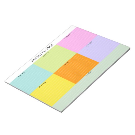Bloc couleur du Bloc-notes du planificateur hebdom (Incliné)