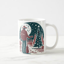 Bloc Cowboy de Noël Imprimer Café Mug