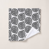 Bloc de coquillages en spirale Impression, noir et (Gant de toilette)