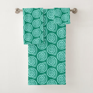 Bloc de coquillages spiraux Impression, Turquoise