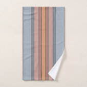 Bloc de couleur bleu rose gris rayures verticales (Serviette à main)