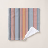 Bloc de couleur bleu rose gris rayures verticales (Gant de toilette)
