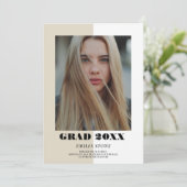 Bloc de couleur Faire-part de graduation moderne (Debout devant)