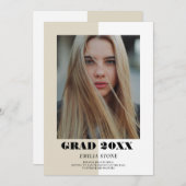 Bloc de couleur Faire-part de graduation moderne (Devant / Derrière)