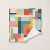Bloc de couleur géométrique Abstrait moderne du mi (Gant de toilette)