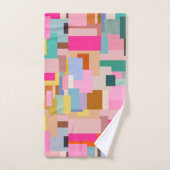 Bloc de couleur géométrique Abstrait moderne du mi (Serviette à main)