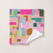 Bloc de couleur géométrique Abstrait moderne du mi (Gant de toilette)