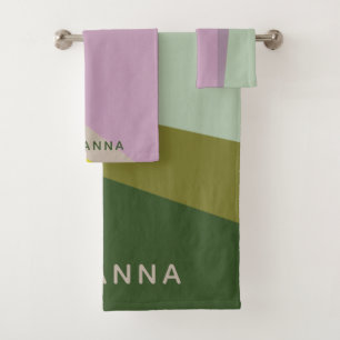 Bloc de couleur géométrique vert Lilac Personnal