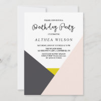 Bloc de couleur | Invitation de fête d'anniversair