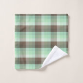 Bloc de couleur menthe chocolat plaid rayures (Gant de toilette)