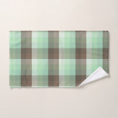 Bloc de couleur menthe chocolat plaid rayures (Serviette à main)