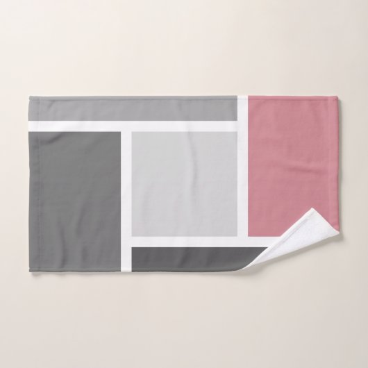 Bloc de couleur moderne Mosaïque Dusté rose gris b (Serviette à main)