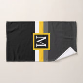 Bloc de couleur noir gris-jaune personnalisé (Serviette à main)