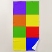 Bloc de couleur Rainbow Pride Beach Serviette (Devant)