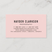 Bloc de couleur rose pâle Carte de visite moderne (Dos)
