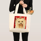 Bloc de couleur Yorkie Grand Sac fourre-tout (Devant (produit))