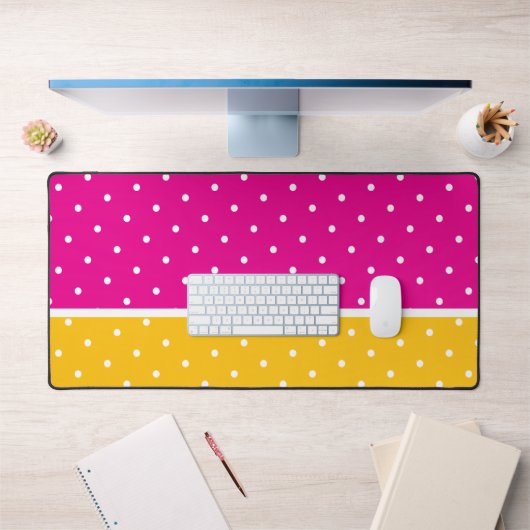 Bloc de couleurs rose orange à points blancs moder (Bureau 1)