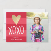 Bloc de couleurs XOXO Carte photo de la Saint-Vale (Devant)