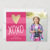 Bloc de couleurs XOXO Carte photo de la Saint-Vale (Devant)