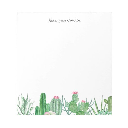 Bloc De Notas Notitieblok cactus in waterverf (Voorkant)