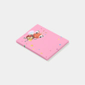 Bloc de note de post-it de rose de coccinelle de (Incliné)