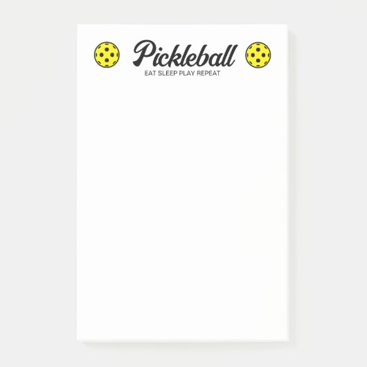 Bloc de notes Pickleball Post-it® avec logo (Devant)