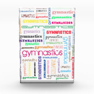 Bloc de photo d'art de mots de gymnastique