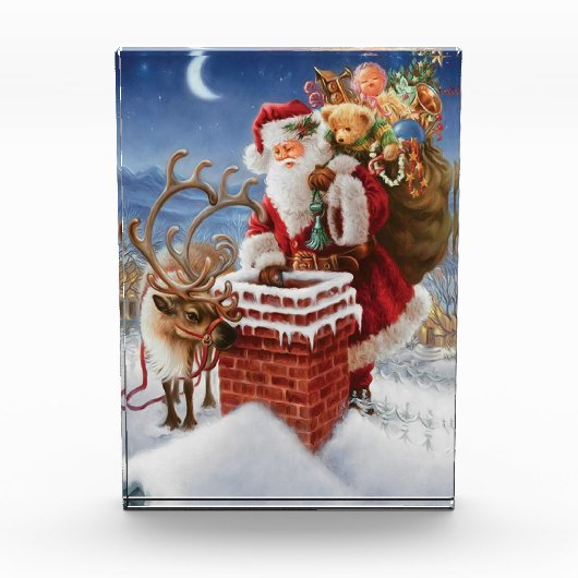 Bloc de photo du Père Noël sur le toit (Devant)