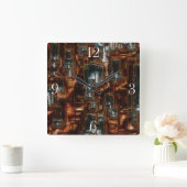 Bloc géométrique rustique 3D look horloge Art mode (Maison)