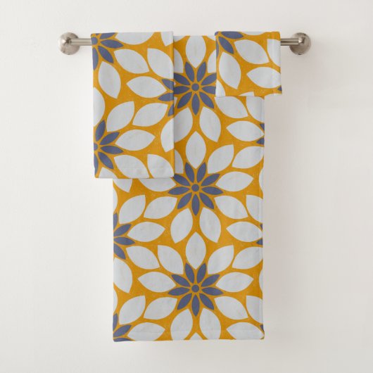 Bloc Imprimer Carrelage Fleurs arrière - plan jaun (En situation)