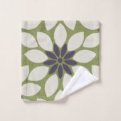 Bloc Imprimer Carrelage Fleurs bleu crème vert (Gant de toilette)